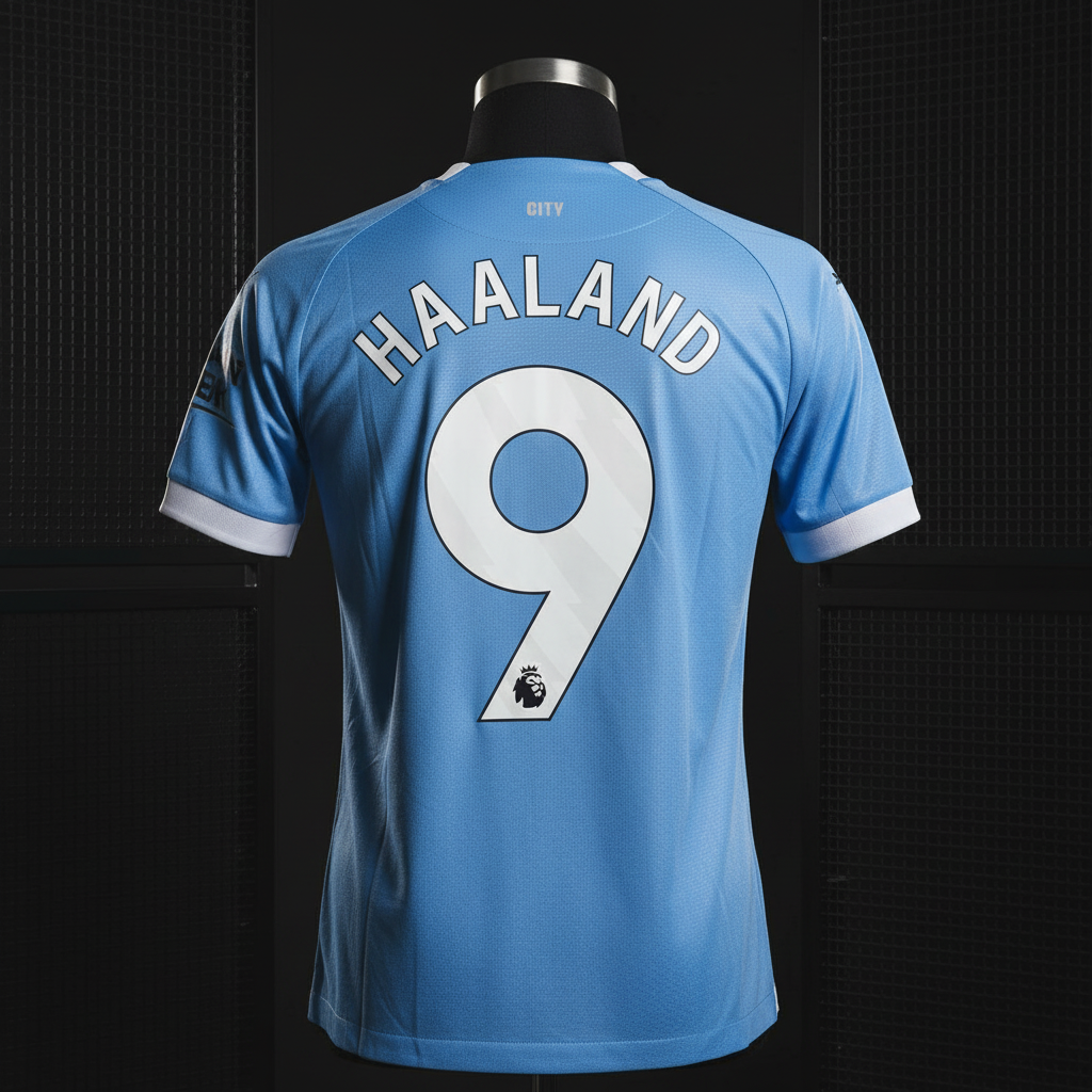 Espalda Camiseta Manchester City Haaland #9 - Foto Profesional